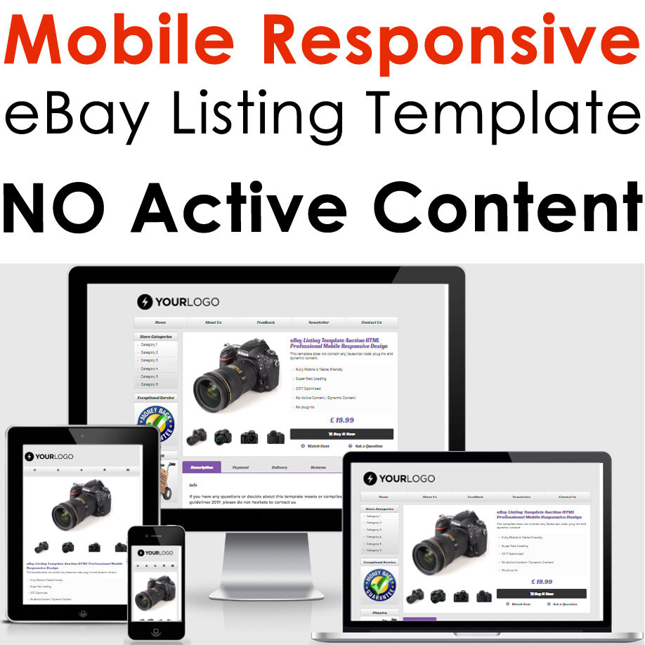 Template Ebay Listing Auction Design Responsive 2021 Professional Compliant Html