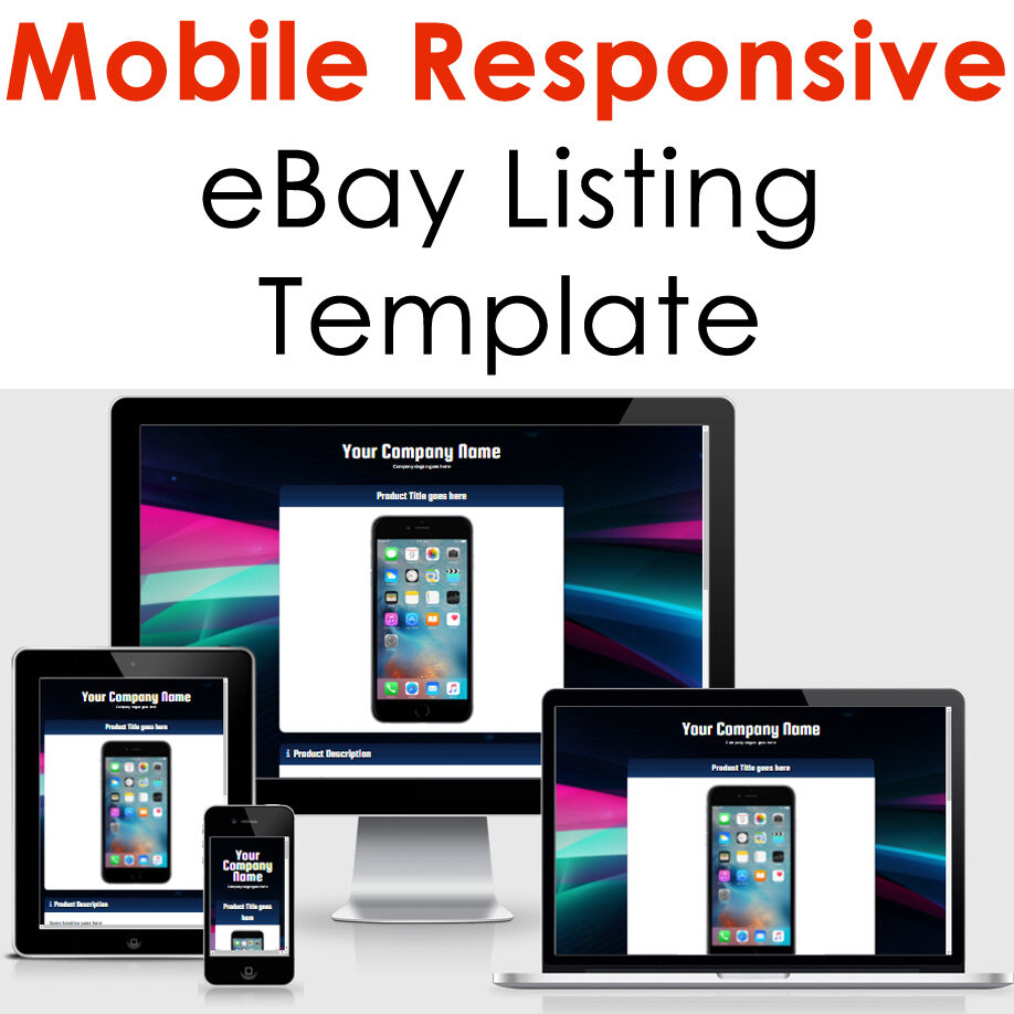 Ebay Listing Template Responsive Professional Auction Html Mobile 2021 Design